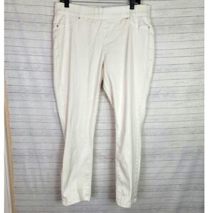 NYDJ JOANIE PULL ON SKINNY FIT JEANS IN OFF WHITE, SZ 10
